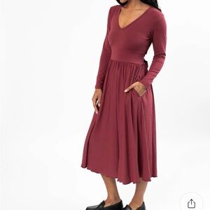Smash + Tess, Leah midi dress dark cranberry